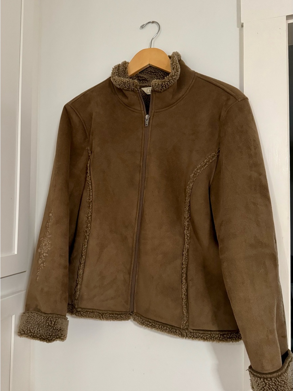 L.L. Bean Outdoor Fauz-Suede Jacket - lined, zippered closure - like New